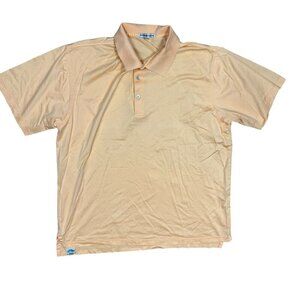 Peter Millar Polo Shirt Short Sleeve Cotton Yellow Large